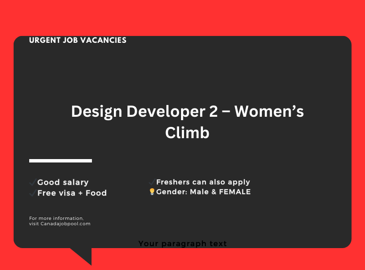 Design Developer 2 – Women’s Climb