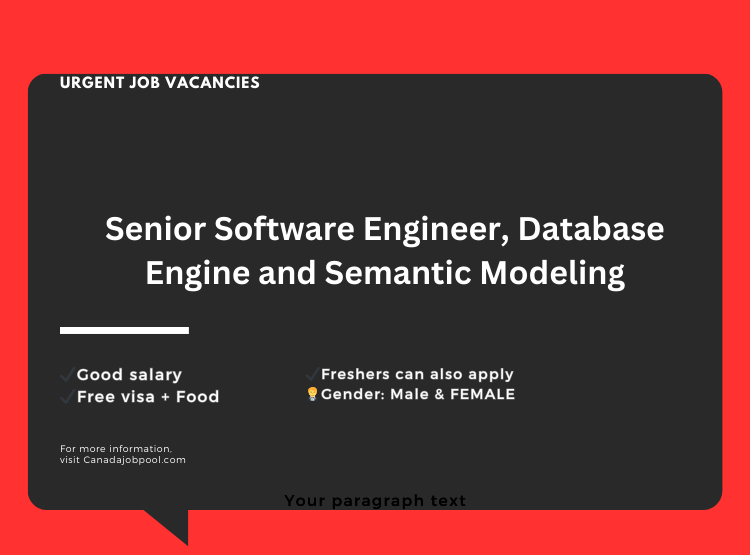 Senior Software Engineer, Database Engine and Semantic Modeling