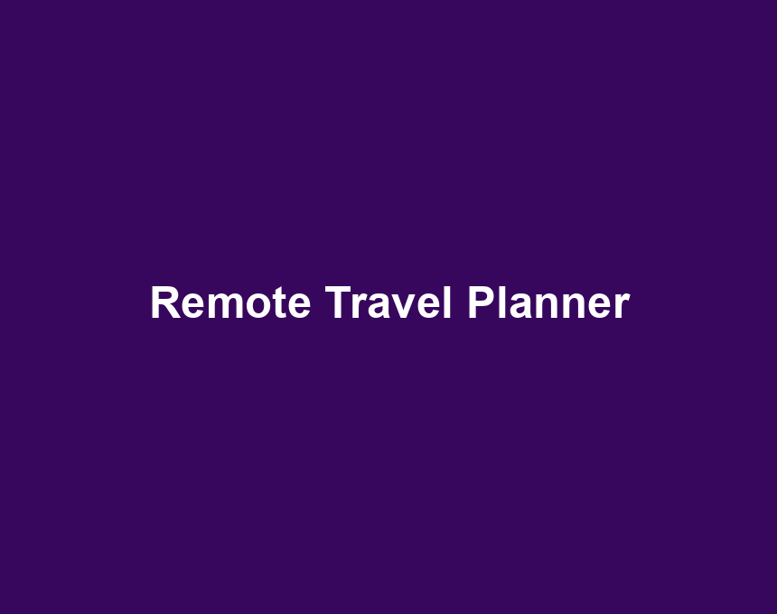 Remote Travel Planner